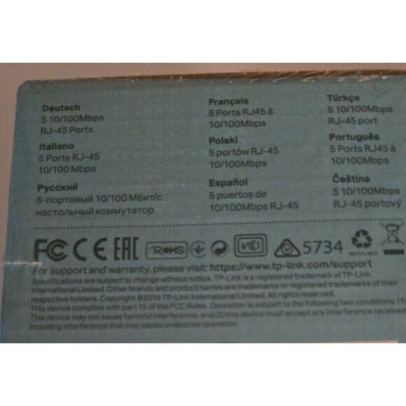TP-LINK (TL-SF1005D) 5 Port Desktop Ethernet Switch New - Picture 4 of 5